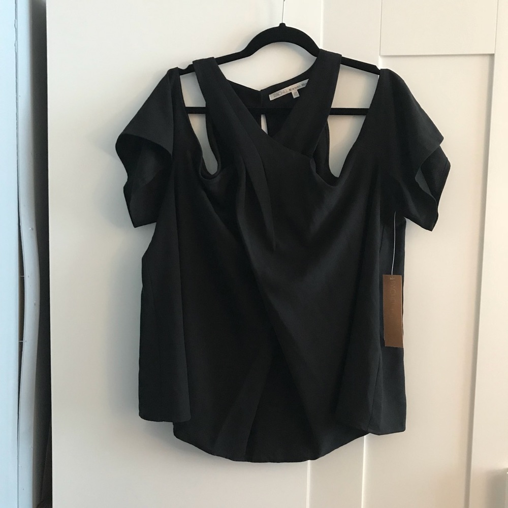 Black Cold Shoulder Top